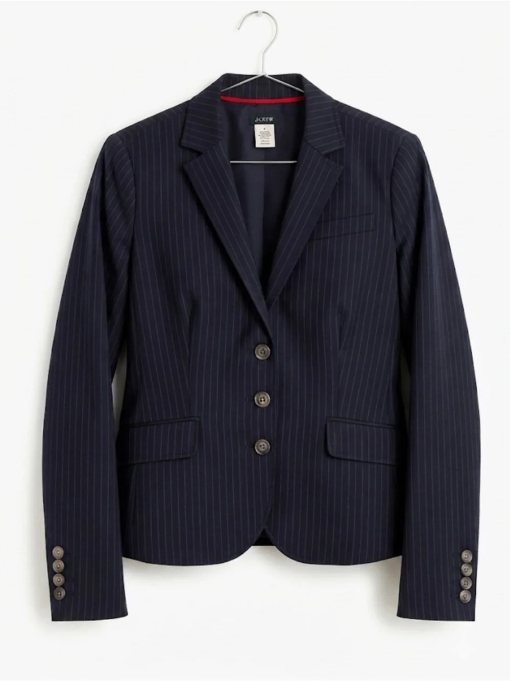 J.Crew Women's Suit Set Navy Blue Pinstripe Wool Blazer (Sz 8) & Pants (Sz 2)